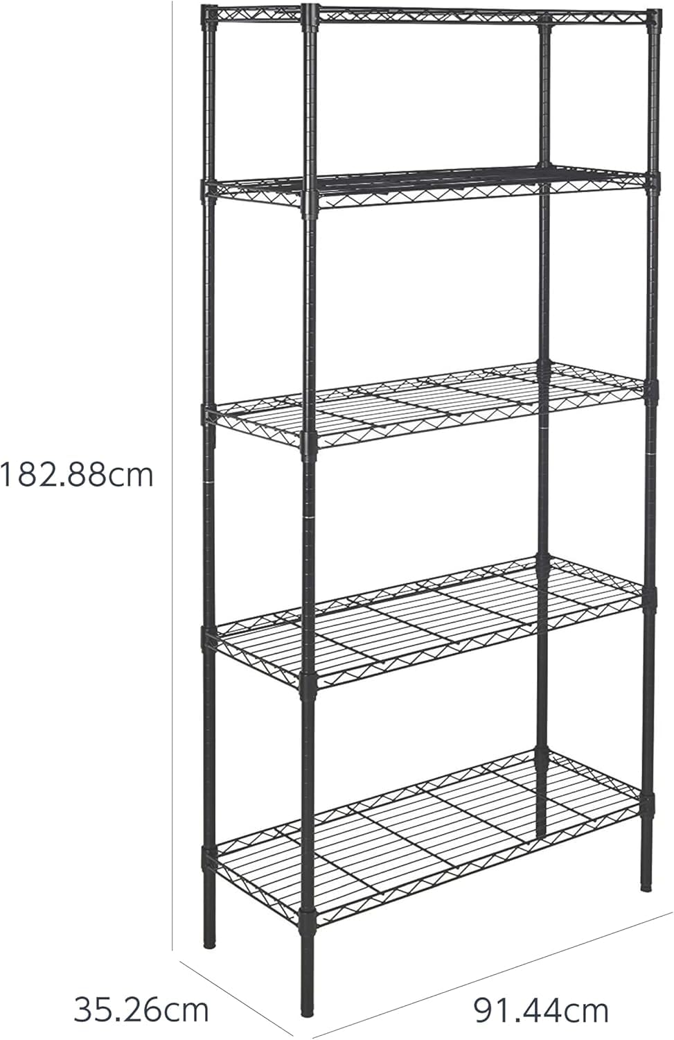 Amazon｜スチールラック 5 段 メタルラック 耐荷重 794kg 幅 91.4